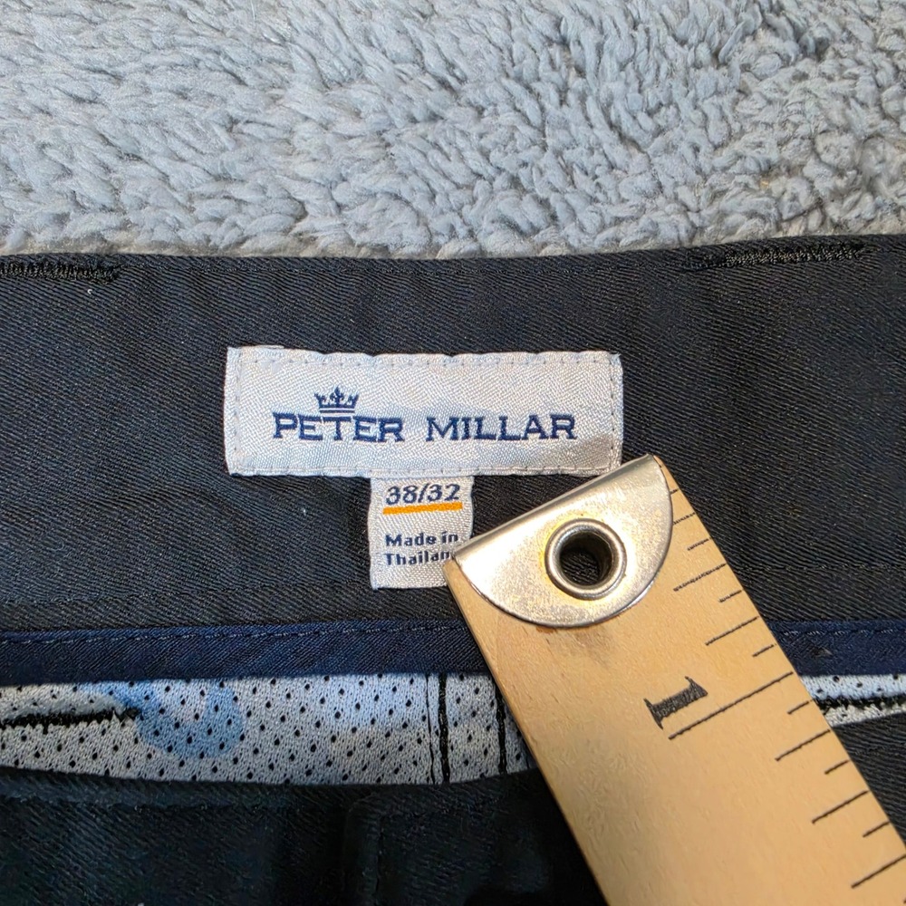 Peter Millar Eb66 Pants Mens 38x32 Black Performance Five Pocket Golf Crown - Picture 3 of 10